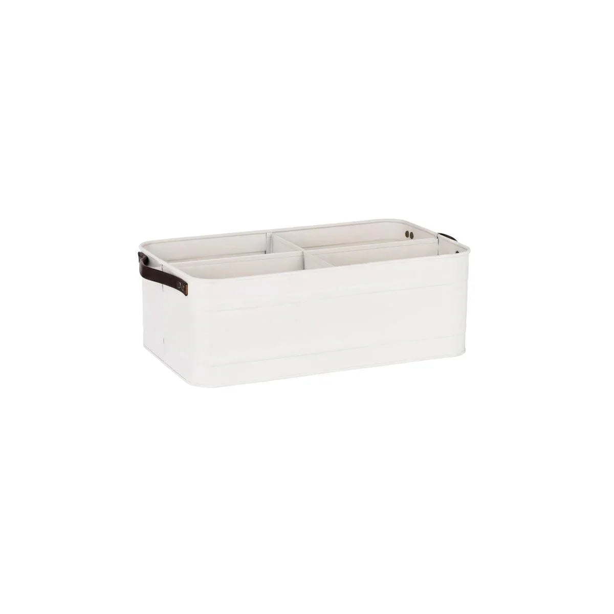 Chef Inox Coney Island Creme 4-Compartment Caddy with Leather Handle 370x215mm (Box of 4) - Kitchenly