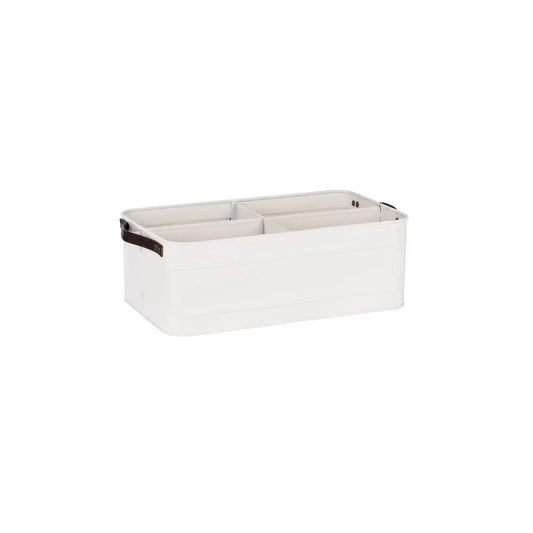 Chef Inox Coney Island Creme 4-Compartment Caddy with Leather Handle 370x215mm (Box of 4) - Kitchenly
