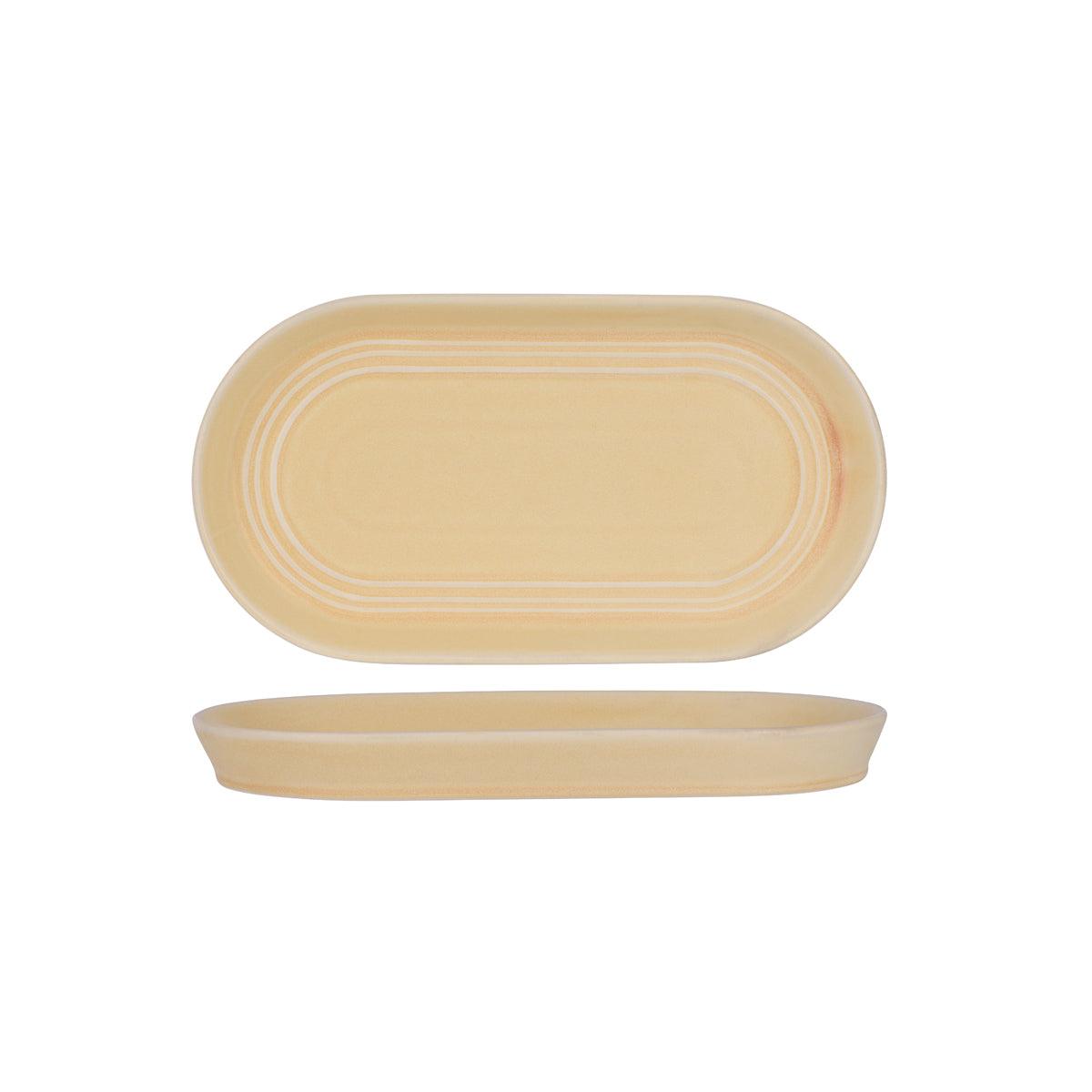 Tablekraft Urban Loft Sandstone Oval Serve Platter 310x165mm (Box of 3) - Kitchenly