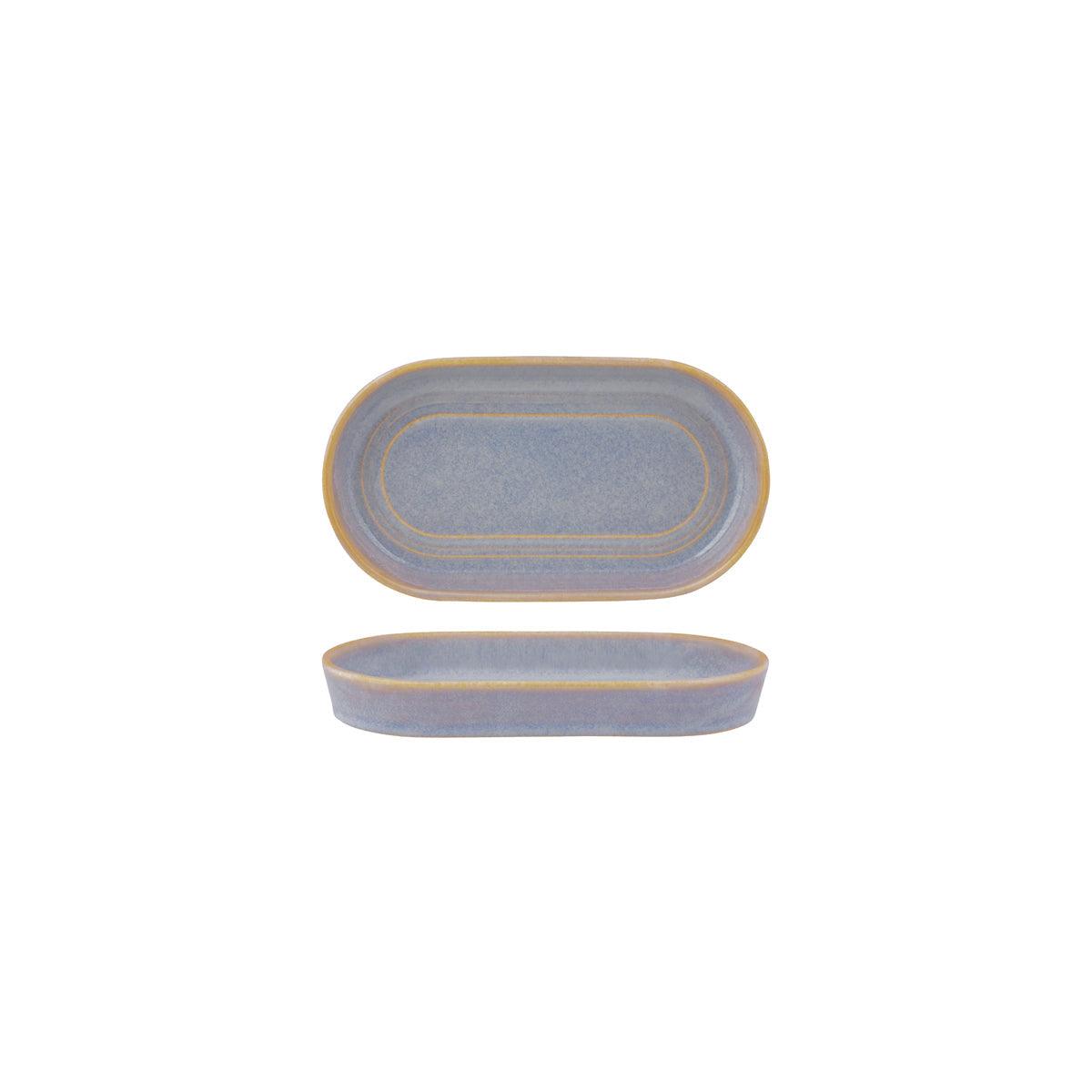 Tablekraft Urban Loft Azure Blue Oval Serve Platter 180x100mm (Box of 4) - Kitchenly