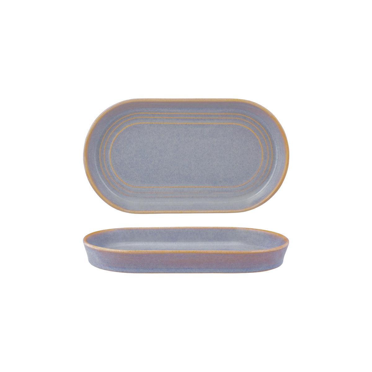 Tablekraft Urban Loft Azure Blue Oval Serve Platter 240x135mm (Box of 4) - Kitchenly