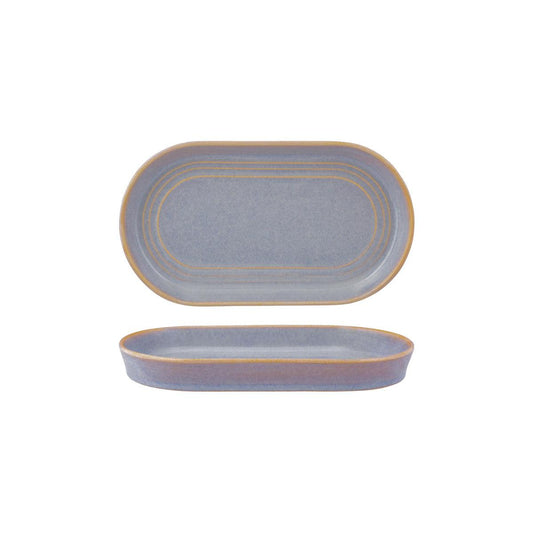 Tablekraft Urban Loft Azure Blue Oval Serve Platter 240x135mm (Box of 4) - Kitchenly