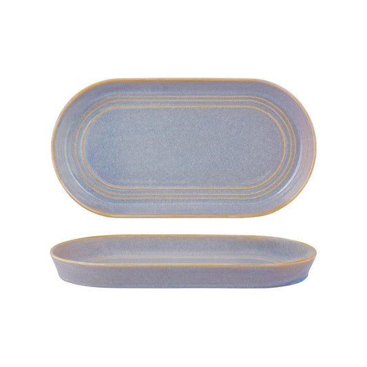 Tablekraft Urban Loft Azure Blue Oval Serve Platter 310x165mm (Box of 3) - Kitchenly