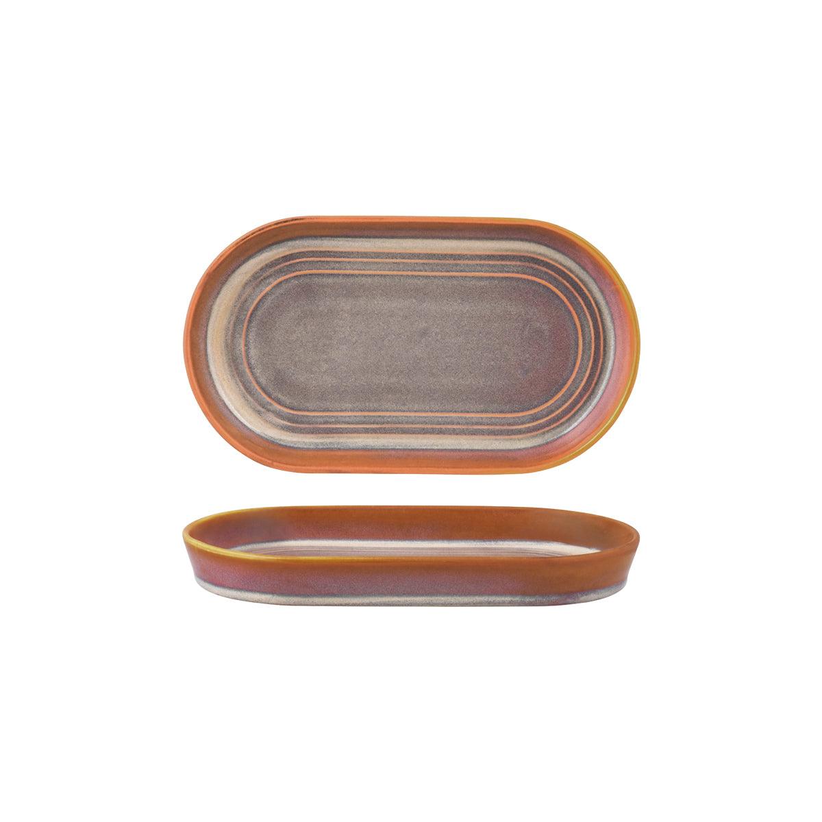 Tablekraft Urban Loft Auburn Oval Serve Platter 240x135mm (Box of 4) - Kitchenly