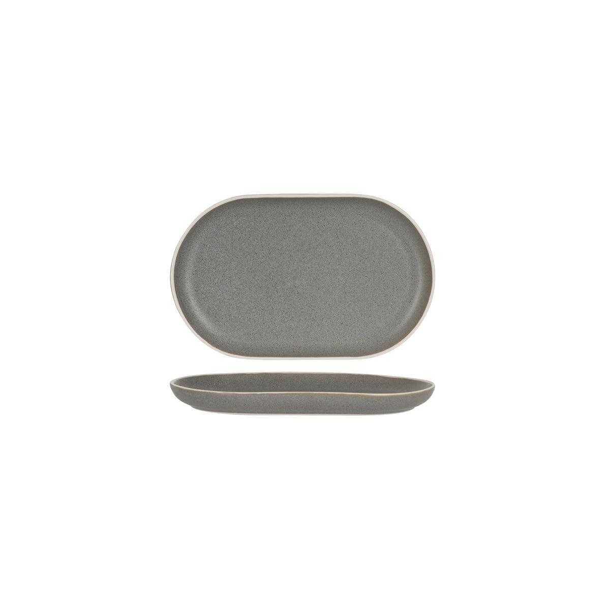 Tablekraft Urban Grey Oval Plate 250x160mm (Box of 6) - Kitchenly
