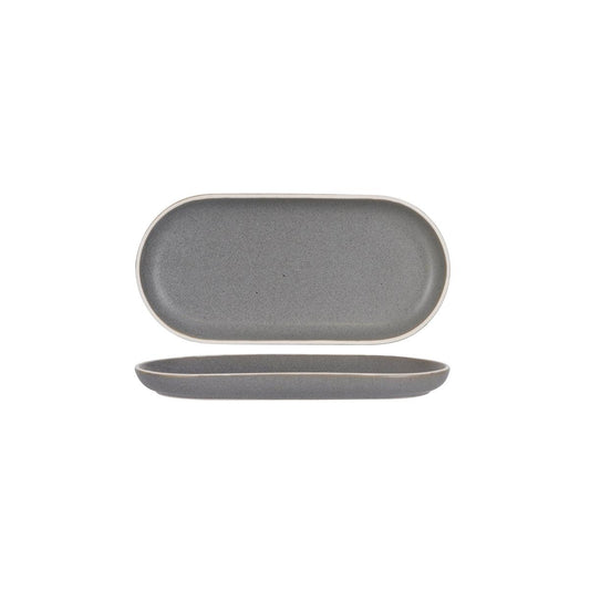 Tablekraft Urban Grey Oval Plate 295x140mm (Box of 4) - Kitchenly