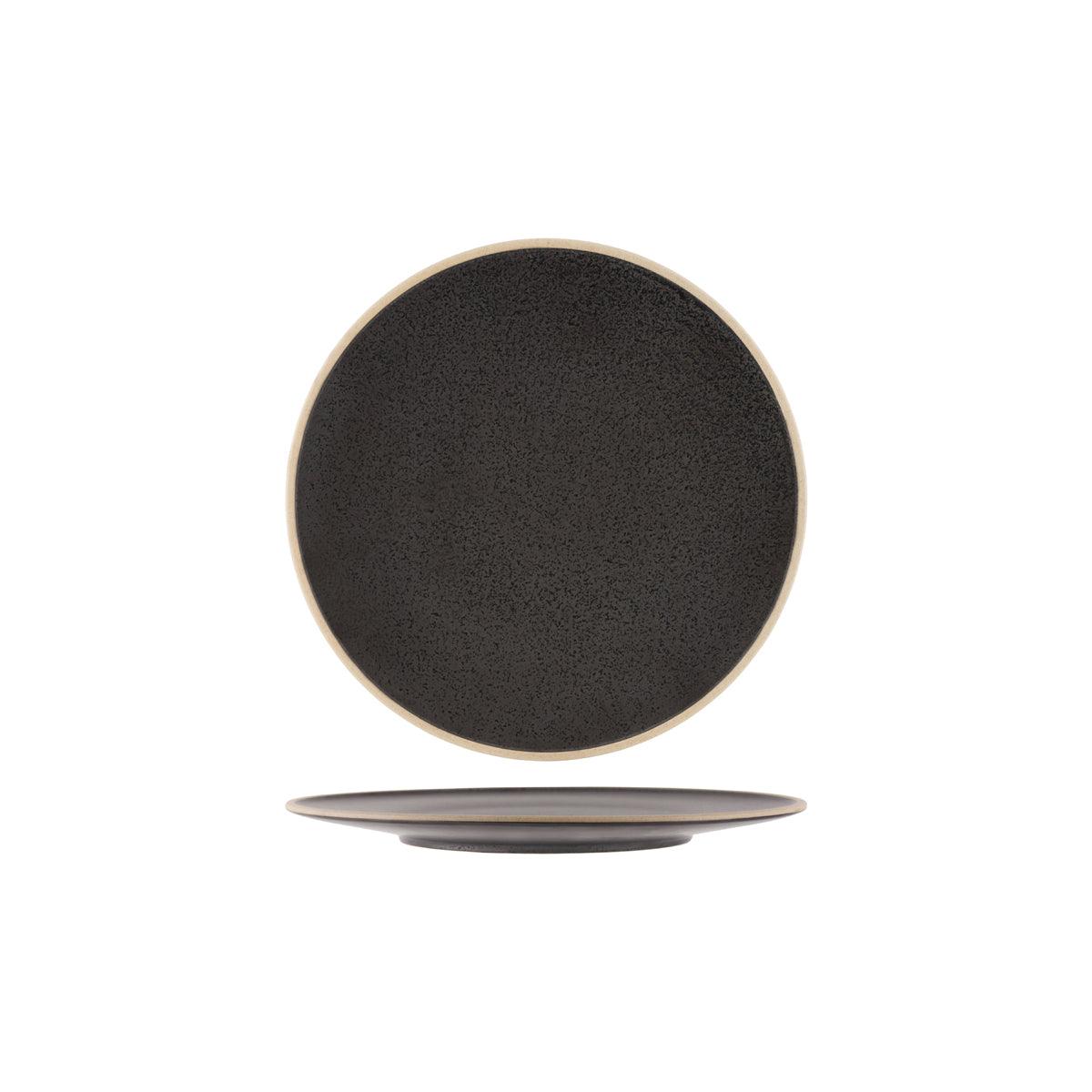 Tablekraft Soho Speckle Black Round Plate 257mm (Box of 4) - Kitchenly