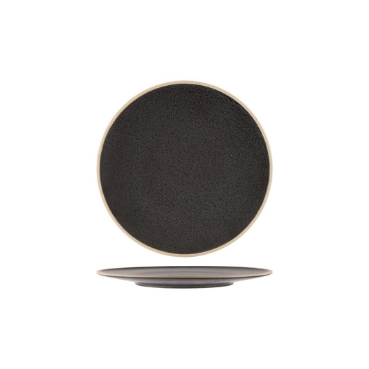 Tablekraft Soho Speckle Black Round Plate 257mm (Box of 4) - Kitchenly