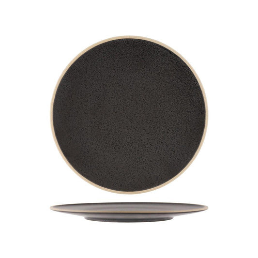 Tablekraft Soho Speckle Black Round Plate 290mm (Box of 4) - Kitchenly