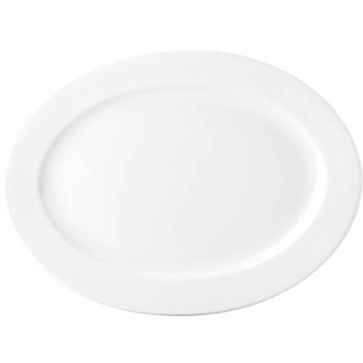 Royal Porcelain Chelsea Oval Platter Wide Rim 410x300mm (Box of 6) - Kitchenly