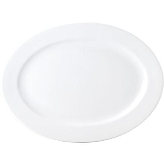 Royal Porcelain Chelsea Oval Platter Wide Rim 410x300mm (Box of 6) - Kitchenly