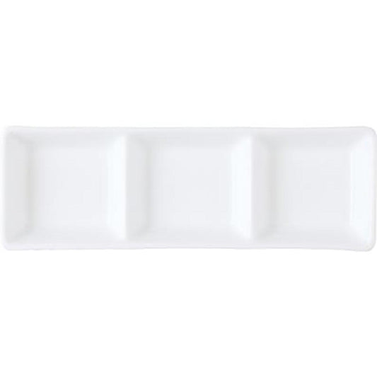 Royal Porcelain Chelsea Sauce Dish 3 Compartments 185x60mm (Box of 12) - Kitchenly