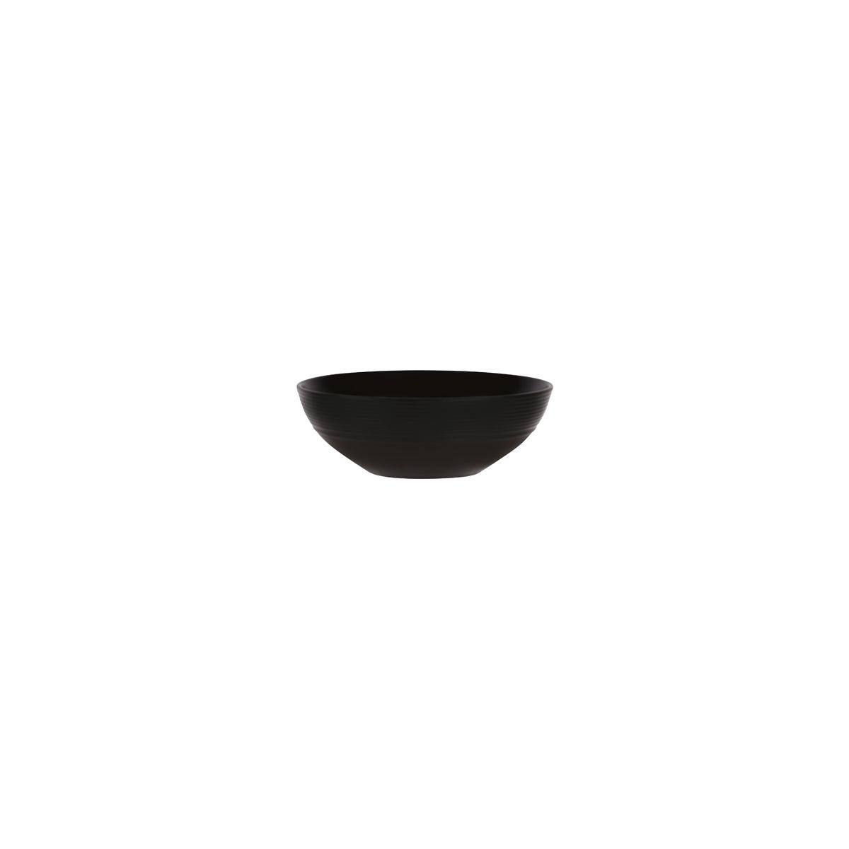 Patra Porcelain Aura Matt Black Round Cereal Bowl 157mm (Box of 6) - Kitchenly