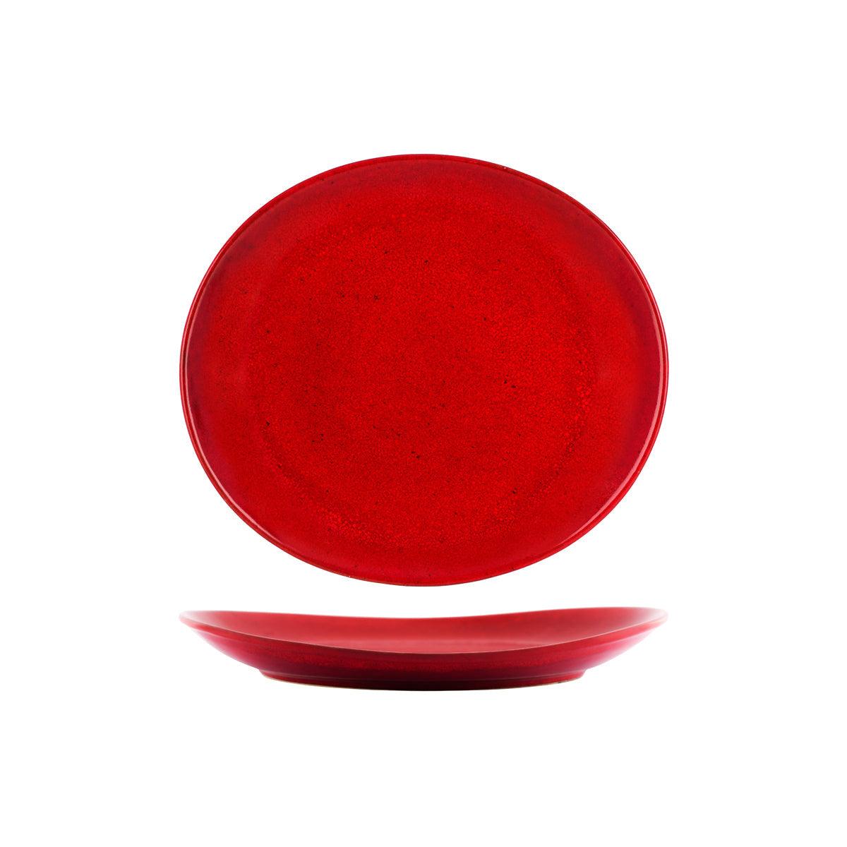 Tablekraft Artistica Reactive Red Oval Plate 250x220mm (Box of 4) - Kitchenly