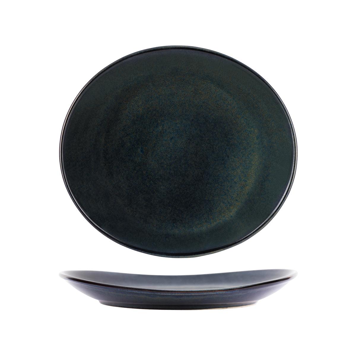 Tablekraft Artistica Midnight Blue Oval Plate 295x250mm (Box of 4) - Kitchenly
