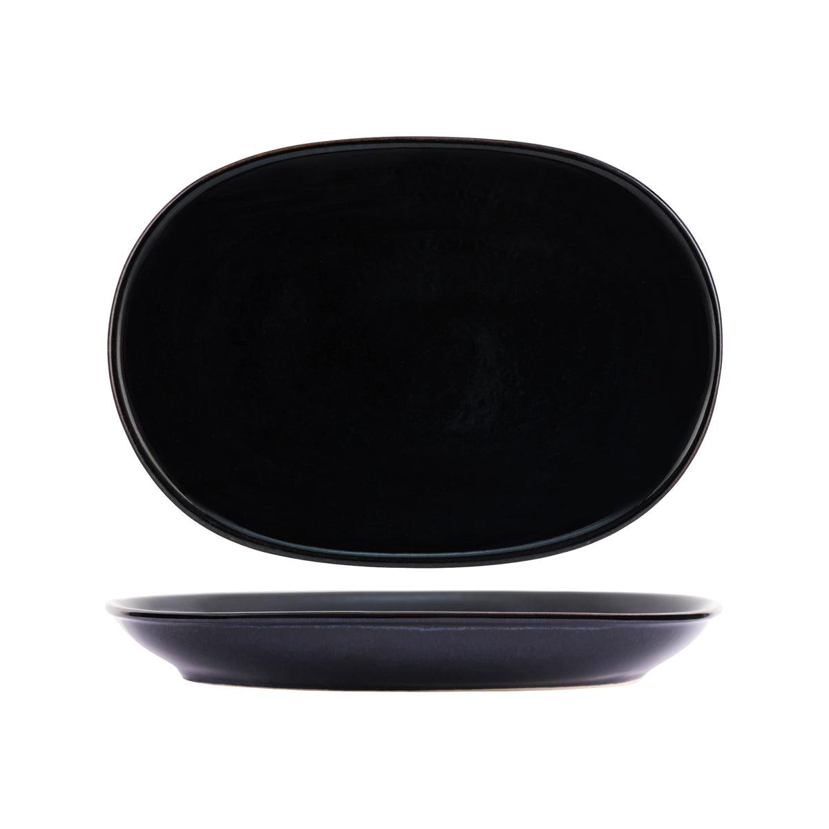 Tablekraft Artistica Midnight Blue Oval Serving Platter 305x210mm - Kitchenly