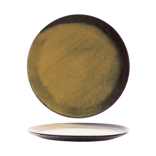 Tablekraft Artistica Reactive Brown Round Platter 330mm (Box of 6) - Kitchenly