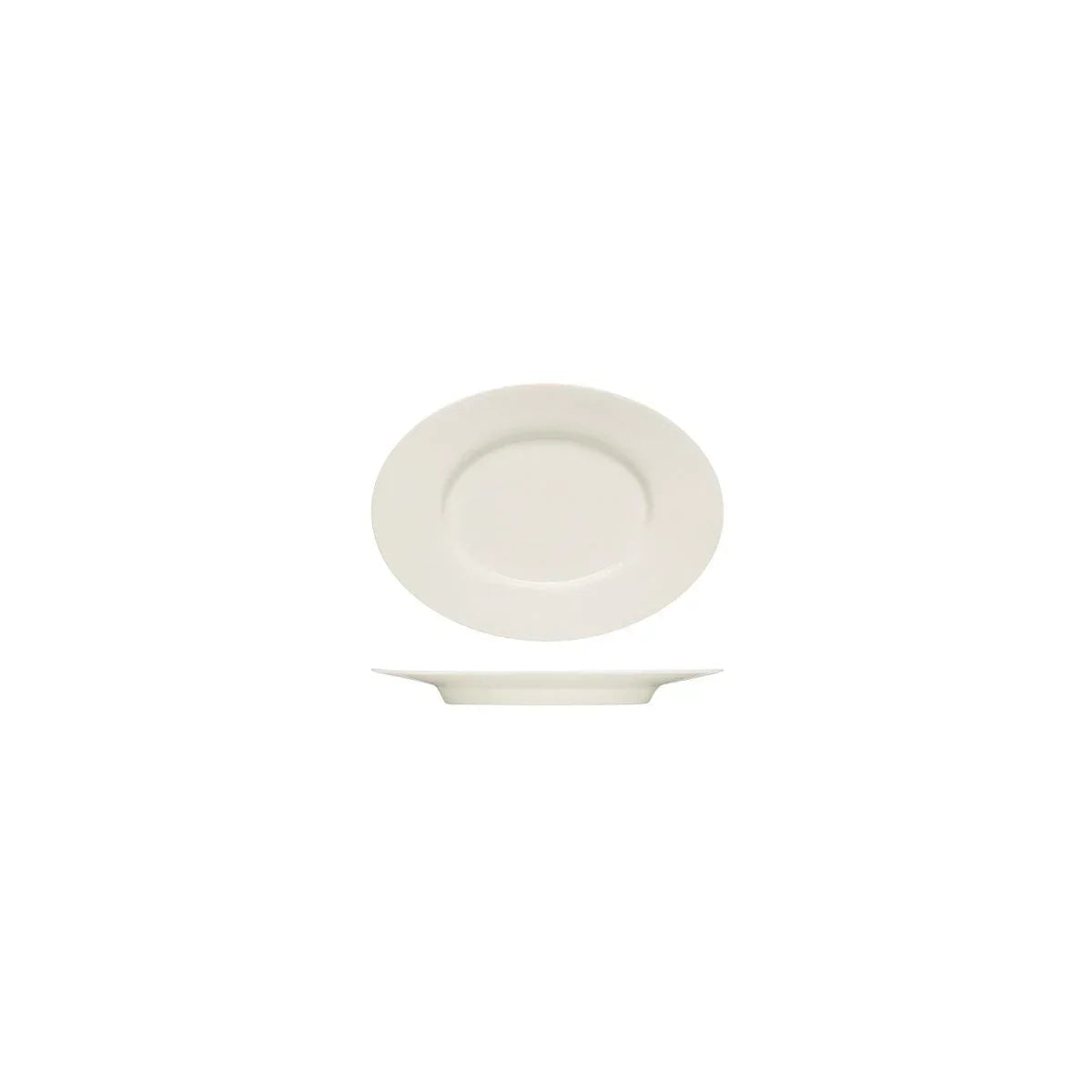 Bauscher Purity Oval Platter with Rim 180x131mm (Box of 12) - Kitchenly