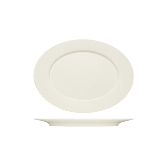 Bauscher Purity Oval Platter with Rim 330x244mm (Box of 6)