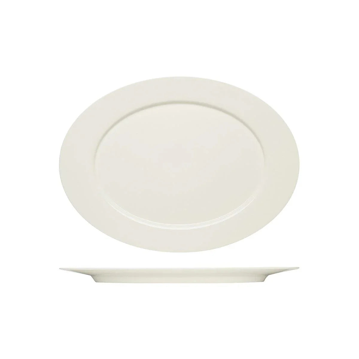 Bauscher Purity Oval Platter with Wide Rim 380x278mm (Box of 6) - Kitchenly