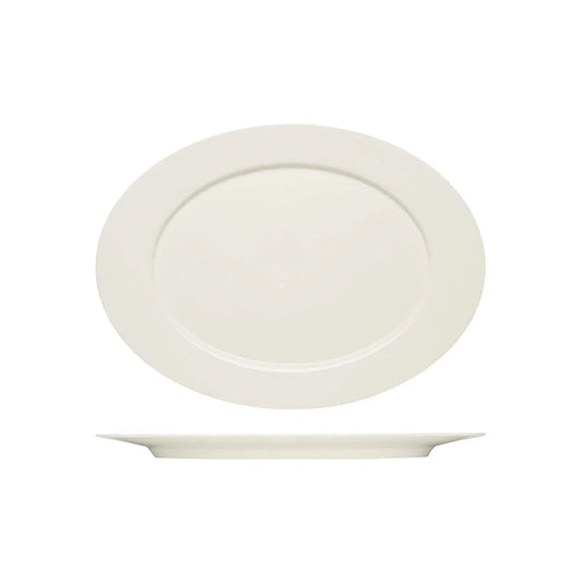 Bauscher Purity Oval Platter with Wide Rim 380x278mm (Box of 6) - Kitchenly