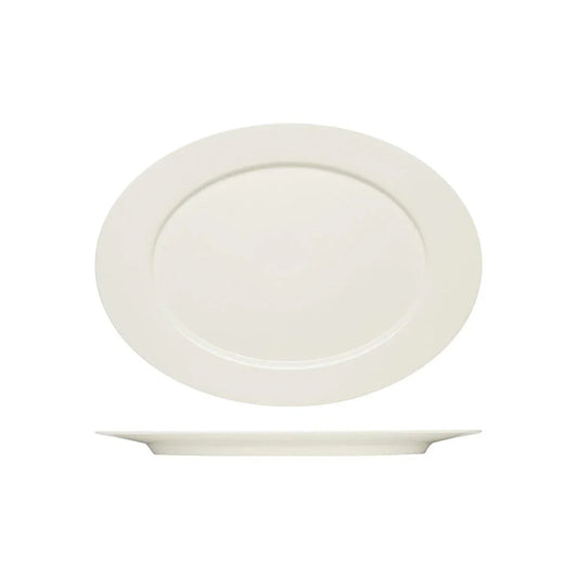 Bauscher Purity Oval Platter with Wide Rim 380x278mm (Box of 6) - Kitchenly