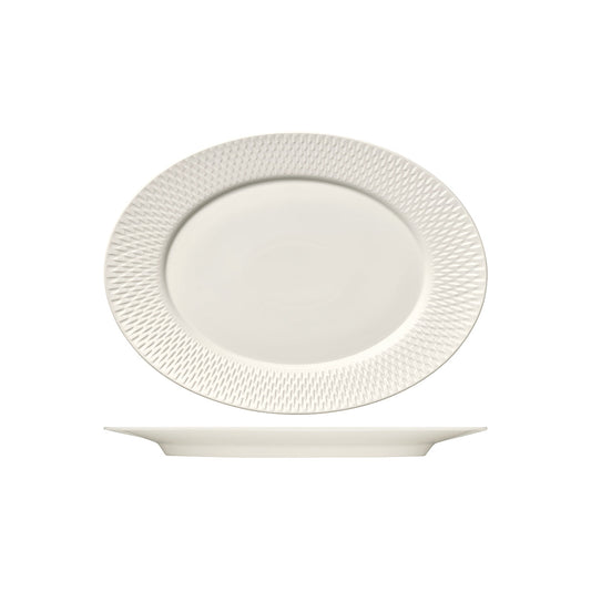 Purity Oval Platter with Rim Relief 330x244mm  (Box of 6)