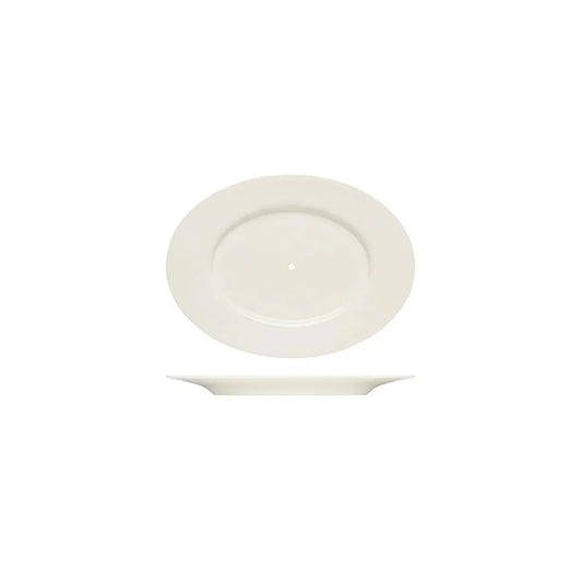 Bauscher Purity Oval Platter with Wide Rim 240x175mm To Suit Serving Stand (Box of 6) - Kitchenly