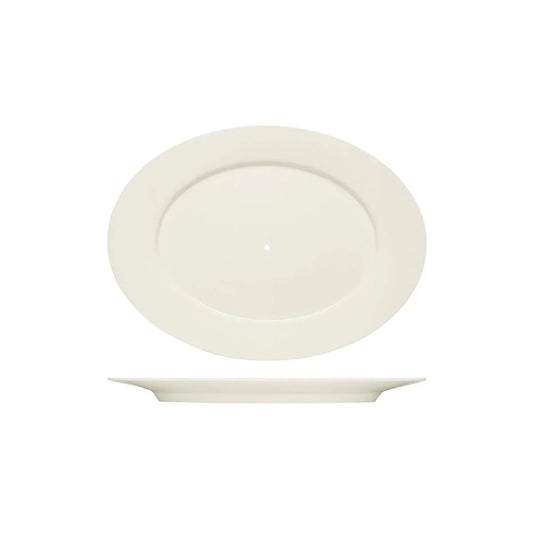 Bauscher Purity Oval Platter with Wide Rim 330x240mm To Suit Serving Stand (Box of 6) - Kitchenly