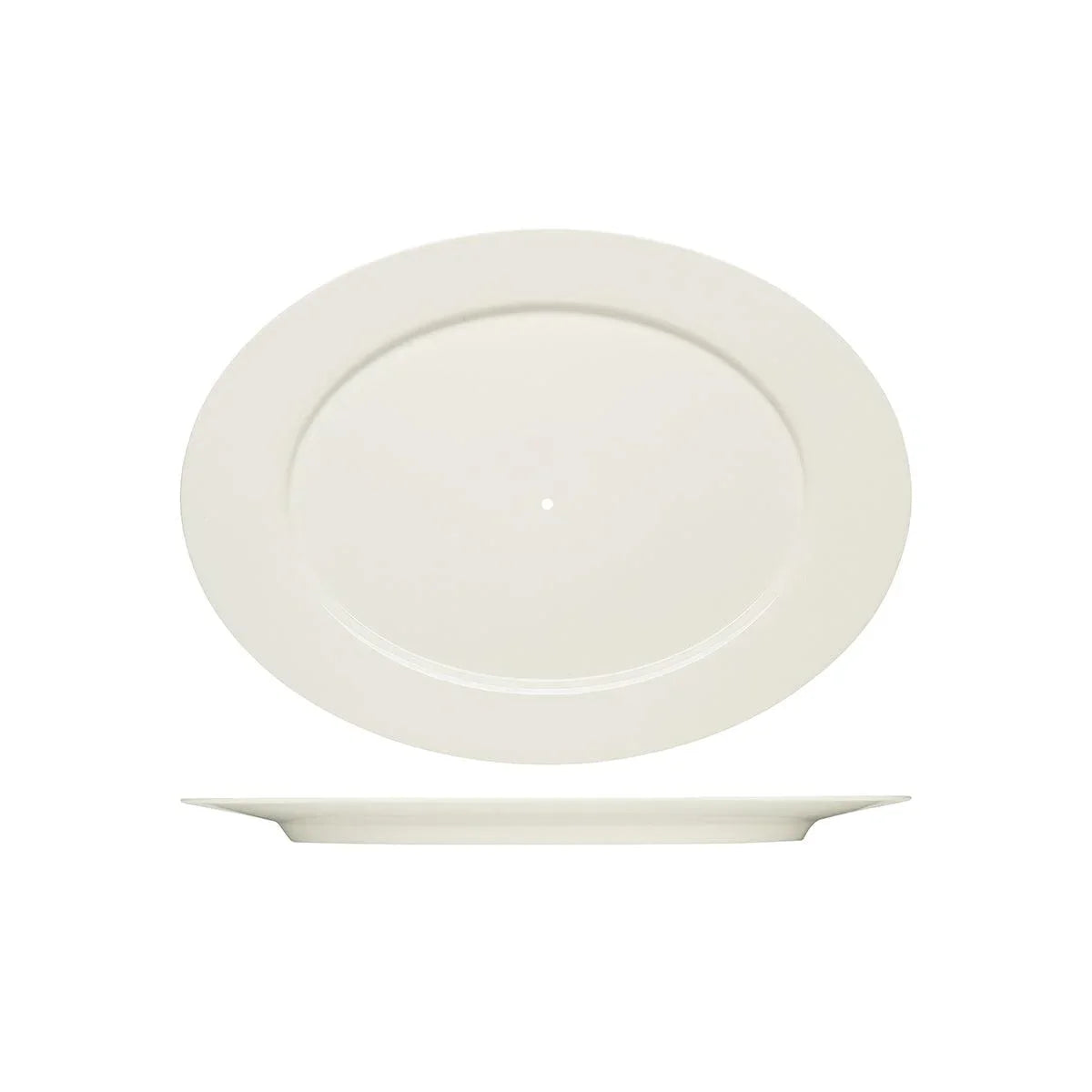 Bauscher Purity Oval Platter with Wide Rim 380x272mm To Suit Serving Stand (Box of 6) - Kitchenly