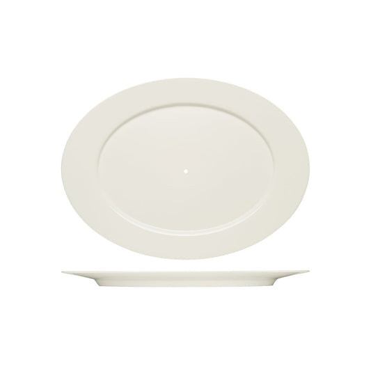 Bauscher Purity Oval Platter with Wide Rim 380x272mm To Suit Serving Stand (Box of 6)