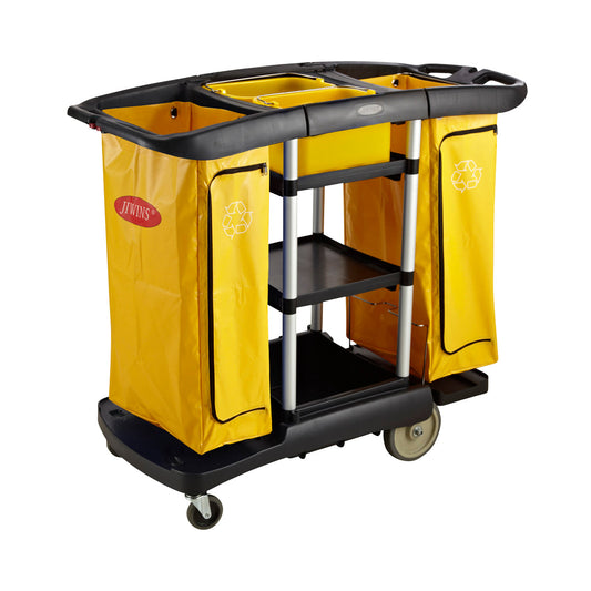 Jiwins High Capacity Cleaning Cart Black 1300x575x1115mm