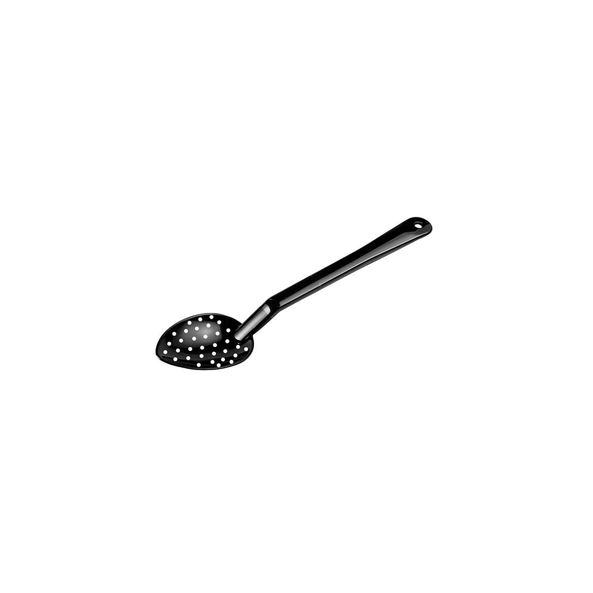 Jiwins Serving Spoon Perforated Black Polycarbonate 238mm - Kitchenly