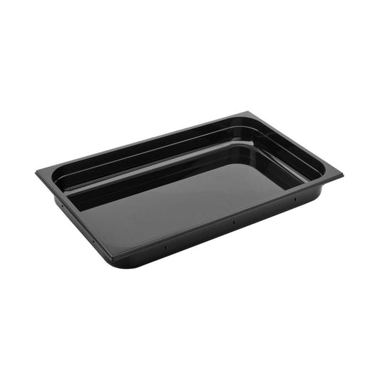 Inox Macel Gastronorm Pan Polycarbonate Black 1/1 Size 530x325x65mm / 8.5Lt (Box of 6) - Kitchenly