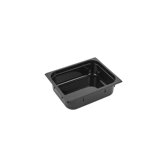 Inox Macel Gastronorm Pan Polycarbonate Black 1/2 Size 325x265x100mm / 5.9Lt (Box of 6) - Kitchenly