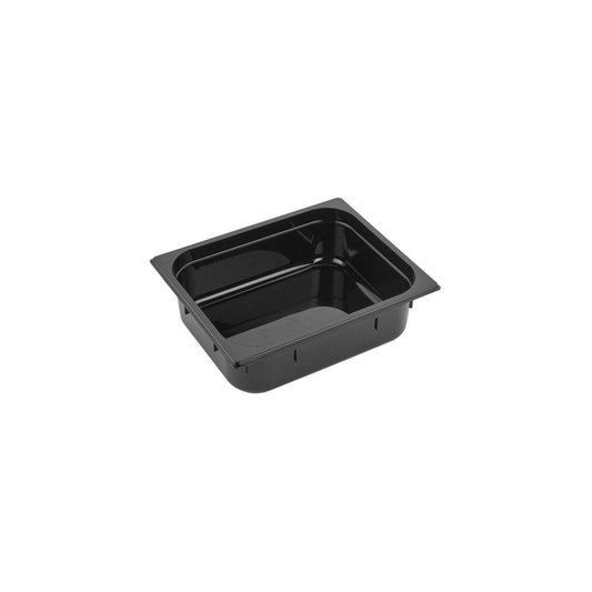 Inox Macel Gastronorm Pan Polycarbonate Black 1/2 Size 325x265x150mm / 8.9Lt (Box of 6) - Kitchenly