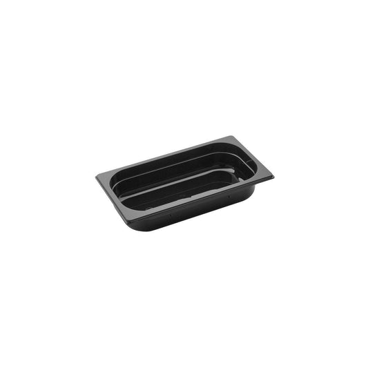 Inox Macel Gastronorm Pan Polycarbonate Black 1/3 Size 325x176x65mm / 2.4Lt (Box of 6) - Kitchenly