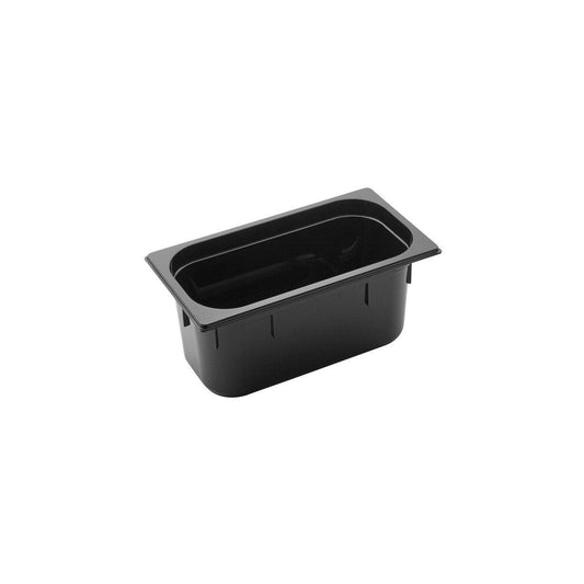 Inox Macel Gastronorm Pan Polycarbonate Black 1/3 Size 325x176x150mm / 5.3Lt (Box of 6) - Kitchenly
