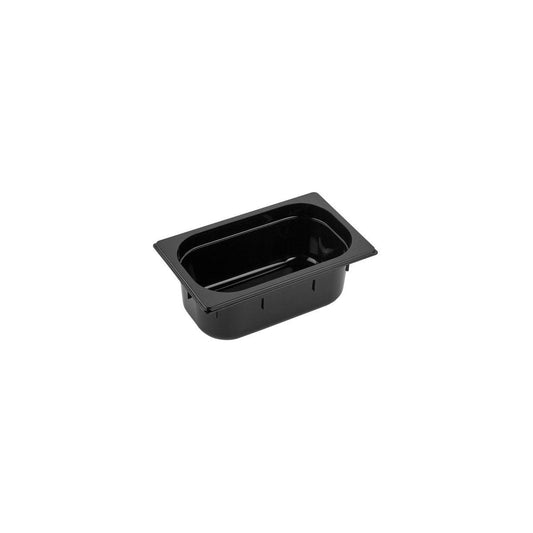 Inox Macel Gastronorm Pan Polycarbonate Black 1/4 Size 265x162x100mm / 2.5Lt (Box of 6) - Kitchenly
