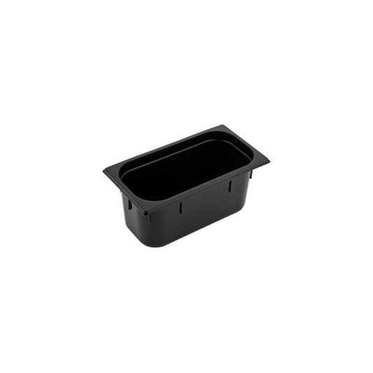 Inox Macel Gastronorm Pan Polycarbonate Black 1/4 Size 265x162x150mm / 3.7Lt (Box of 6) - Kitchenly