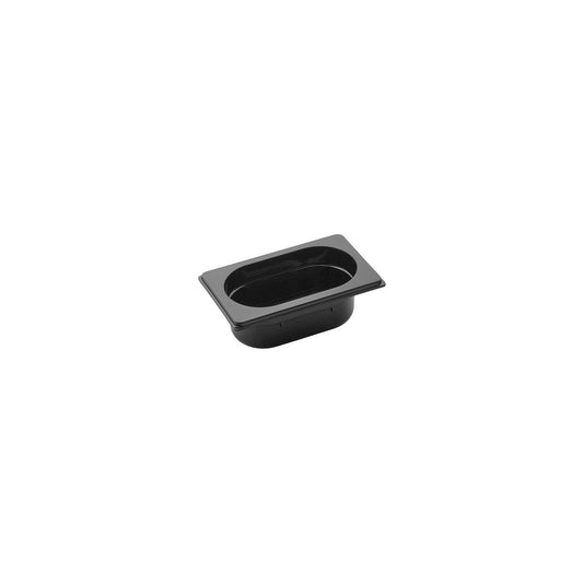 Inox Macel Gastronorm Pan Polycarbonate Black 1/9 Size 176x108x65mm / 0.6Lt (Box of 6) - Kitchenly