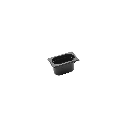 Inox Macel Gastronorm Pan Polycarbonate Black 1/9 Size 176x108x100mm / 1.0Lt (Box of 6) - Kitchenly