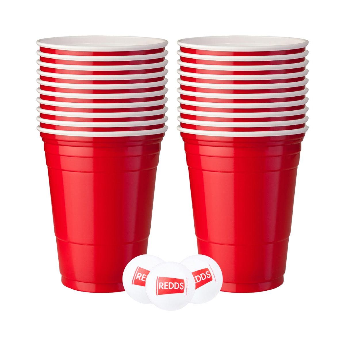 Redds Redds Cup Pong Pack With 3 Ping Pong Balls 425ml (Box of 12) - Kitchenly