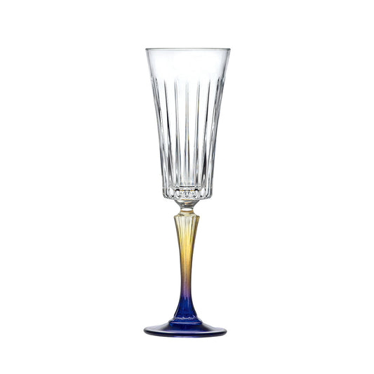 RCR Cristalleria Gipsy Champagne Flute 210ml Yellow / Purple