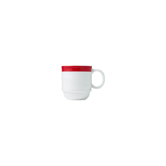 Royal Porcelain Maxadura Resonate Coffee Mug Stackable 350ml Red Band (Box of 12)