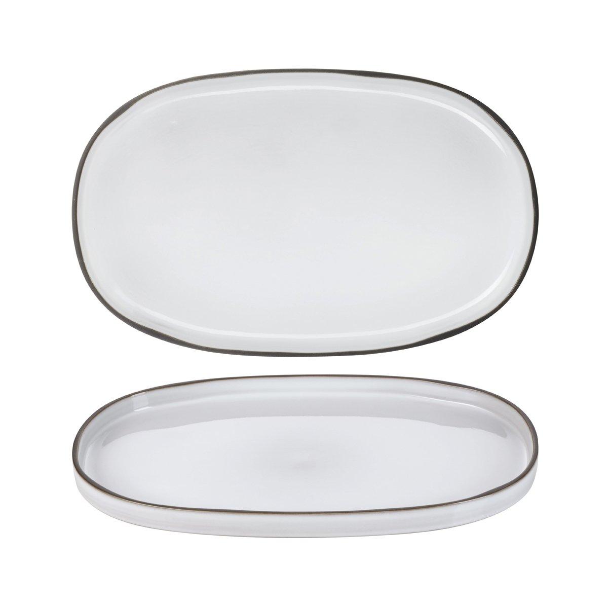 Revol Caractere White Cumulus Oval Plate 355x218mm (Box of 4) - Kitchenly