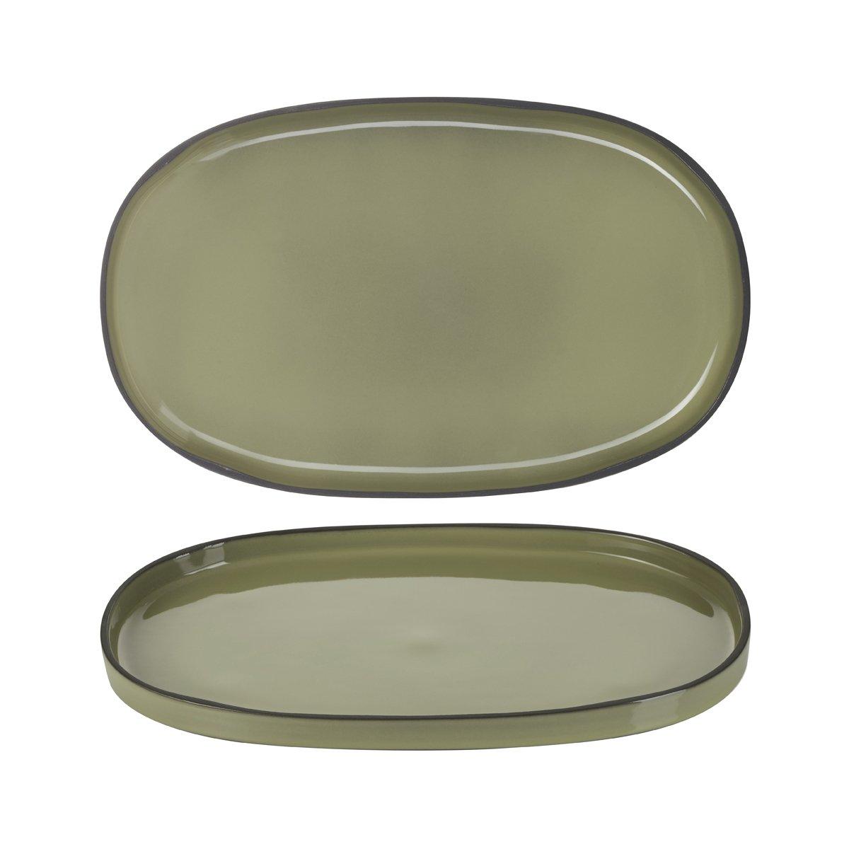 Revol Caractere Cardamom Oval Plate 355x218mm (Box of 4) - Kitchenly