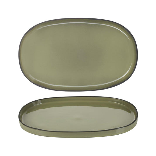 Revol Caractere Cardamom Oval Plate 355x218mm (Box of 4) - Kitchenly
