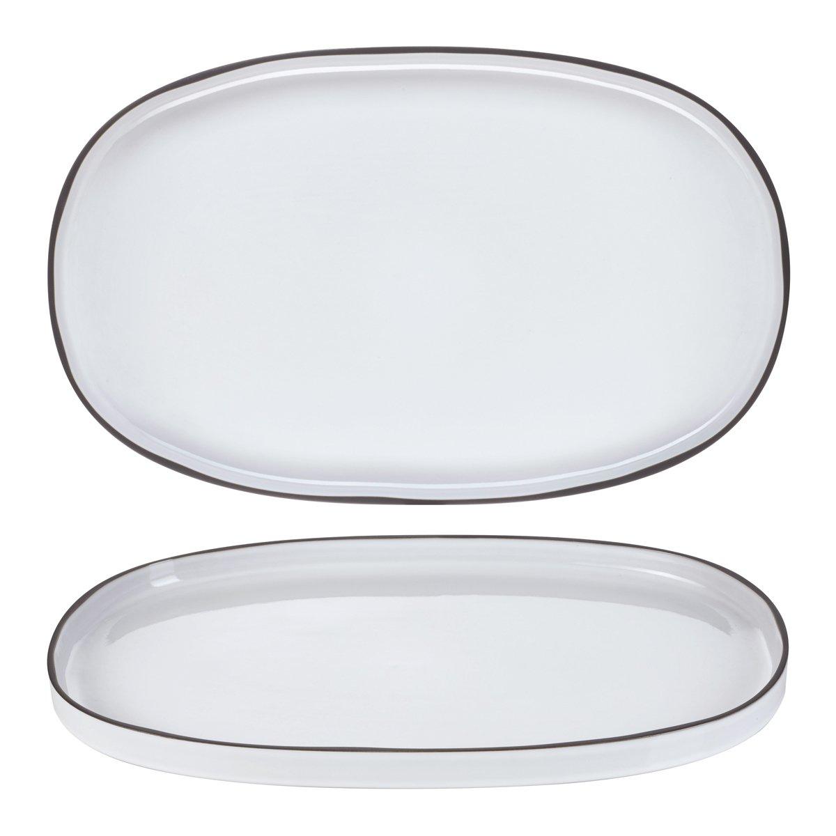 Revol Caractere White Cumulus Oval Plate 465x287mm - Kitchenly