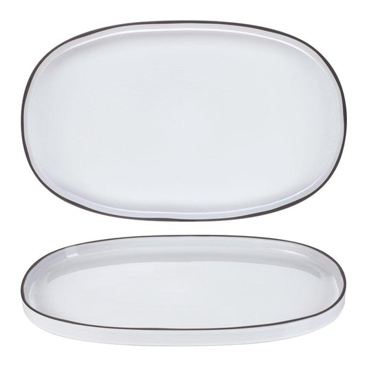 Revol Caractere White Cumulus Oval Plate 465x287mm - Kitchenly